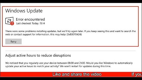 0x80070424 Fixed l How to fix Windows Update Error l Microsoft Store Error 0x80070424 on Windows 10