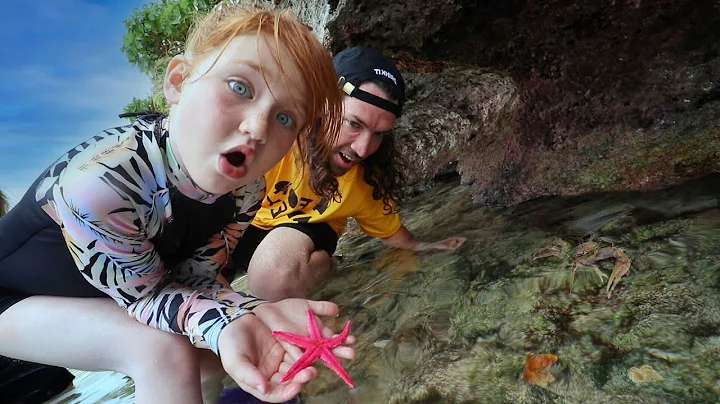 ADLEY Found a STAR FiSH  Mom grabs a CRAB!!  Explo...