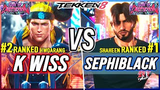 T8 🔥 K-Wiss (#2 Ranked Hwoarang) vs Sephiblack (#1 Ranked Shaheen) 🔥 Tekken 8 High Level Gameplay