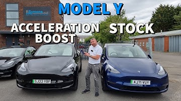 Tesla Model Y stock  V  Acceleration Boost Speed Upgrade  V  Model 3 Long Range. Worth it?