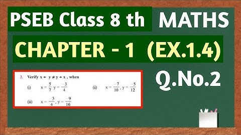 PSEB Class 8 maths Chapter 1 Exercise 1.4 Q.no. 2 ll Pseb Class 8 maths