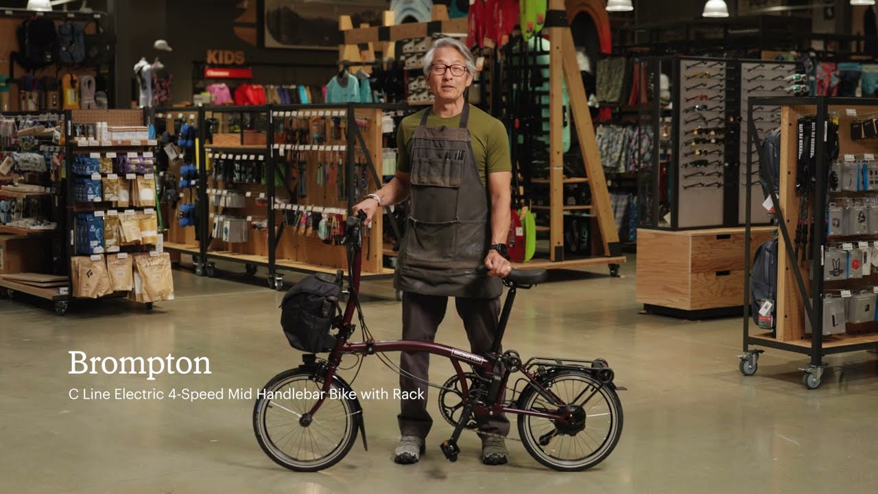 Preview of Brompton C Line Electric 4-Speed Mid Handlebar Bike with Rack Video