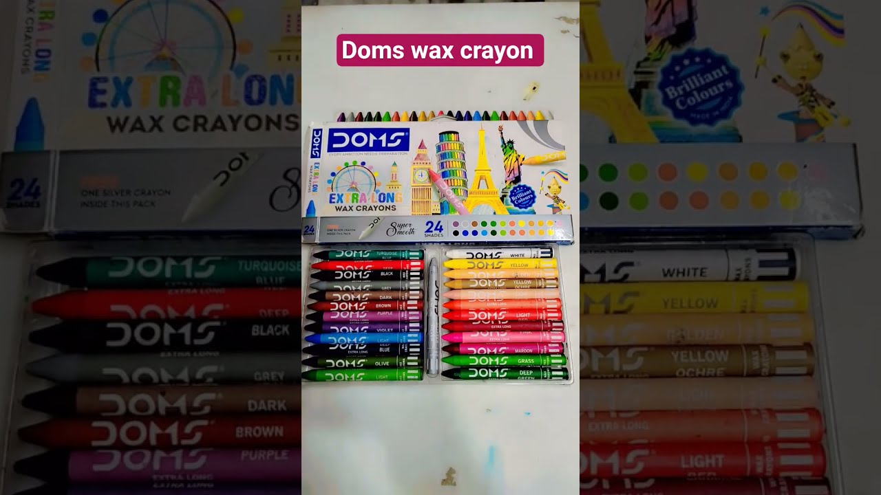 Doms Wax Crayon 24 Shades Shorts Art Coloring