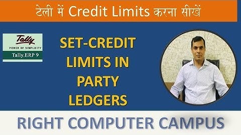 Learn Credit Limit in Tally.erp 9 in hindi | very easy method