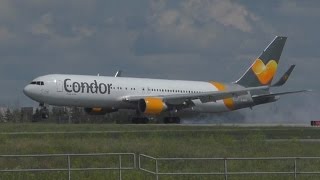 First Visit! Condor (New Livery) 767-330ER [D-ABUA] Landing and Taxi at Calgary Airport ᴴᴰ