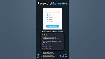 (Save it 🔐) Password Generator Using Html, css , javascript. #coding