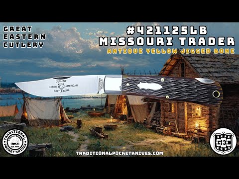 Great Eastern Cutlery:  Missouri Trader Lockback - Antique Yellow Jigged Bone