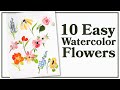 Easiest Way to Paint TEN Flowers with Watercolor!