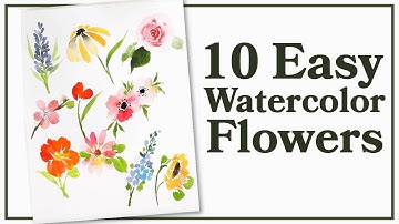 Easiest Way to Paint TEN Flowers with Watercolor!