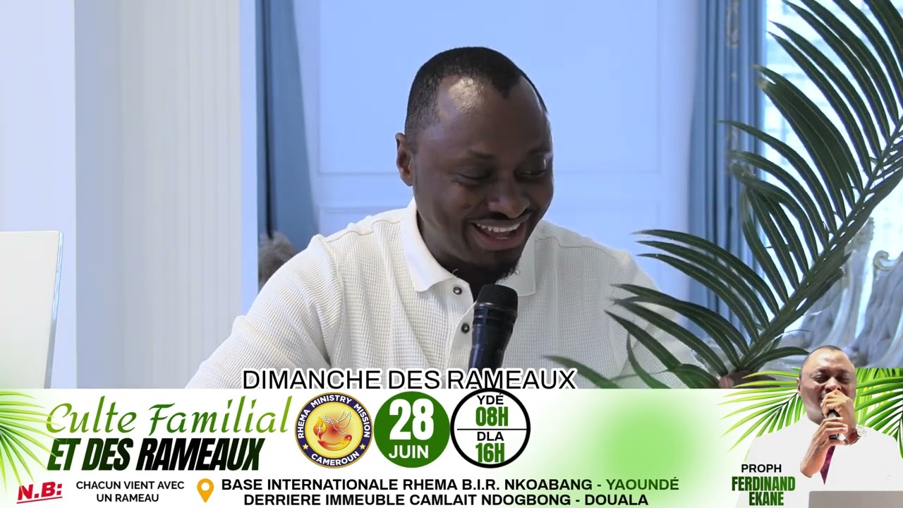 🚨URGENT NE MANQUEZ PAS LE DOUBLE CULTE DES FAMILLES ET DES RAMEAUX CE DIM28 JUIN 2026 8H BIR/17H DLA