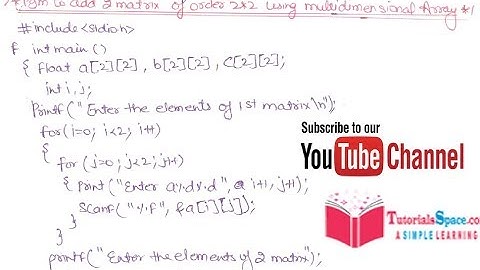 06- Addition Of Two Dimensional Array Using  C Programming Language In HINDI | Sum Of Two Matrix