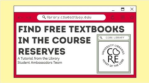 Finding Free Textbooks in the CSUEB Course Reserves