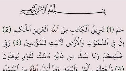 سورة الجاثية مكتوبة كاملة بالرسم العثماني بدون صوت