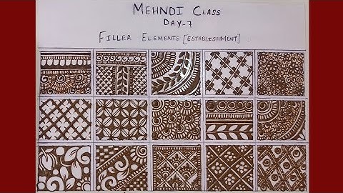 Day- 7,  filler elements for intricate mehndi design || learn checks style filler elements ||