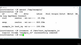 82 Removing Logical Volumes LVs Volume Groups VGs and Physical Volume 82 Removing Logical Volumes LVs Volume Groups VGs and Physical Volume