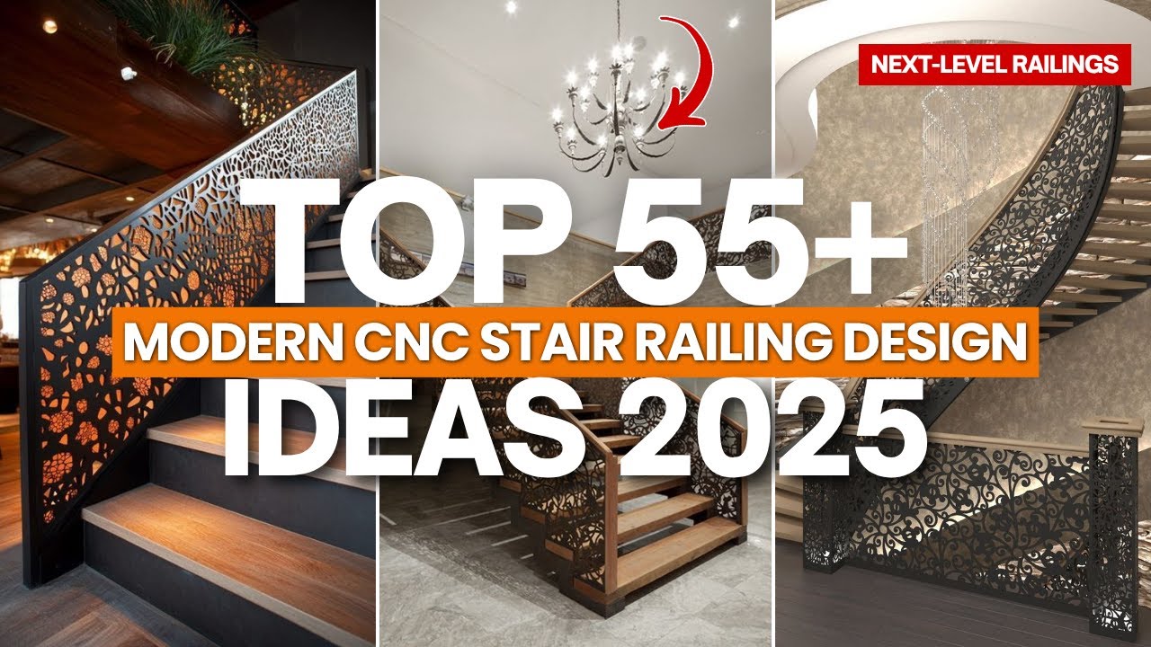 Top 55+ Modern CNC Stair Railing Design Ideas | best CNC railing design  Laser Cut Staircase Railing