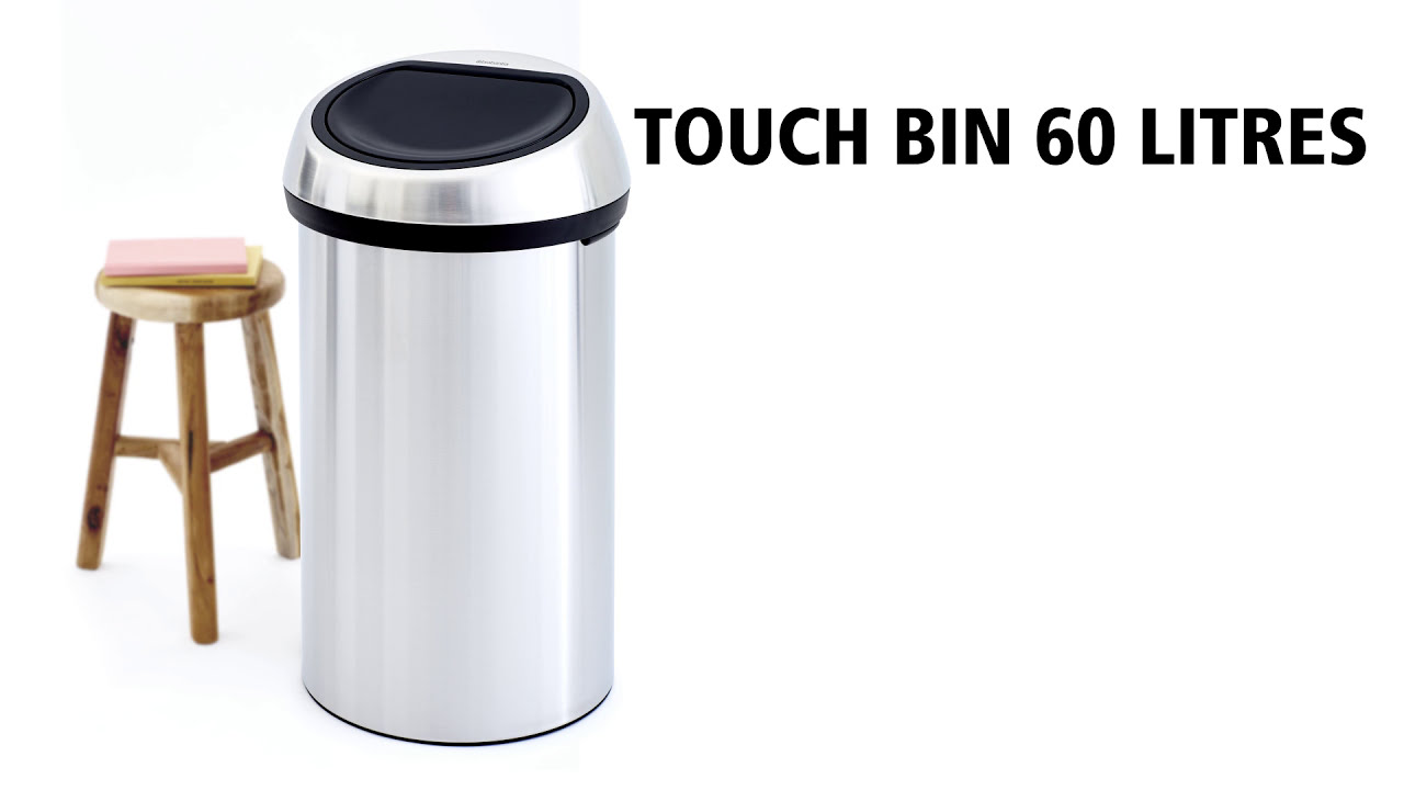 Poubelle de cuisine touch bin 60l Couleur silver Brabantia