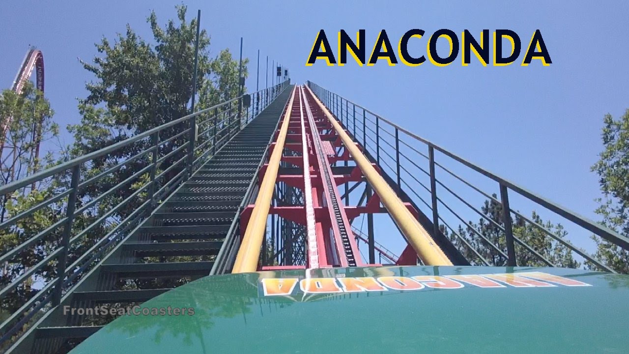 Anaconda Pivothead POV Kings Dominion Roller Coaster Front Seat On-Ride Arrow Dynamics rollercoaster bleachers