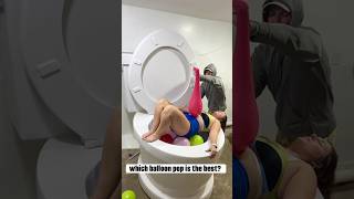 Which Balloon Pop Trick Is The Best In The Worlds Largest Toilet?? #Shorts