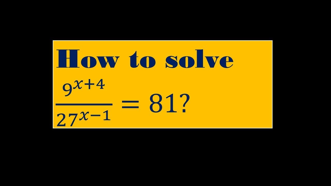 solving exponential equation - YouTube