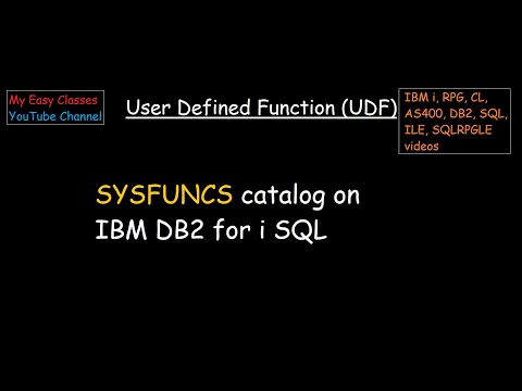 SYSFUNCS catalog on IBM DB2 for i SQL
