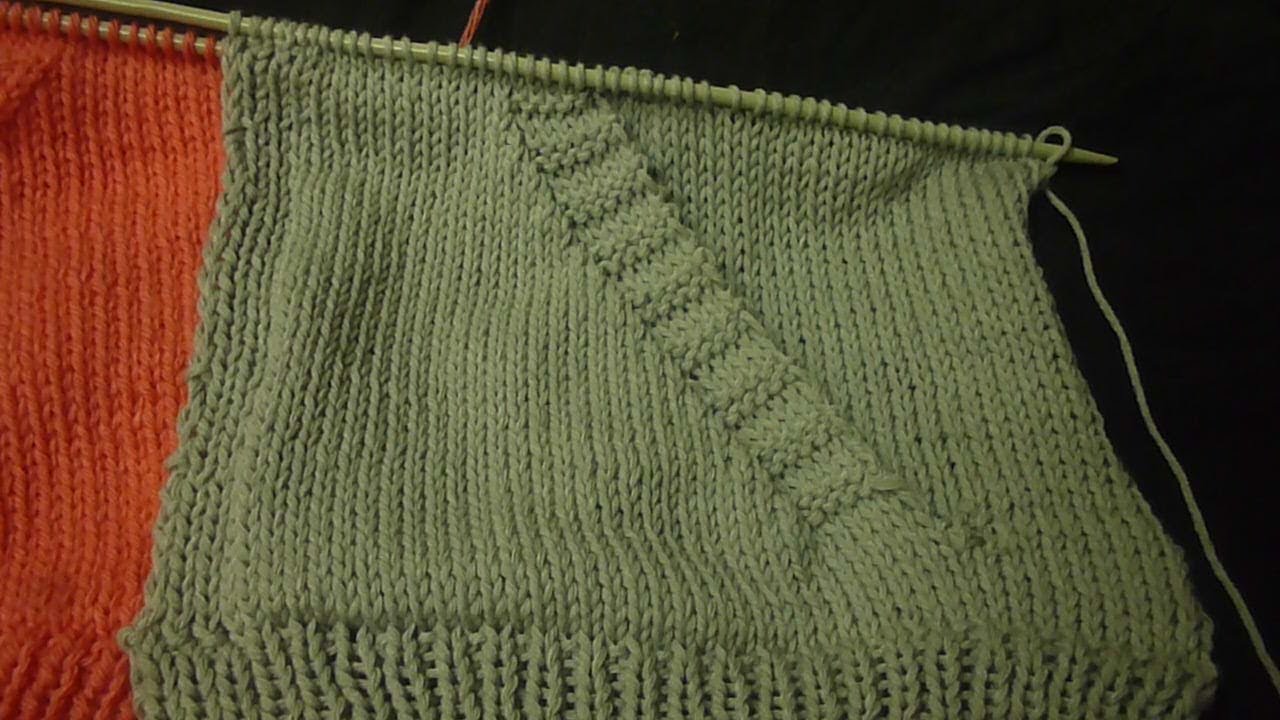 طريقة شغل جيب جانبي مائل للشمال تريكو للجاكيت Side Pocket Knitting HD