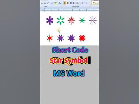 Star Symbol #starsymbol #star_symbol_short_code #shortcut #shortcode ...