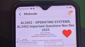 Al3452 Operating System | Important Questions | 03-12-2025 | UPDATED IN APP | Anna University latest