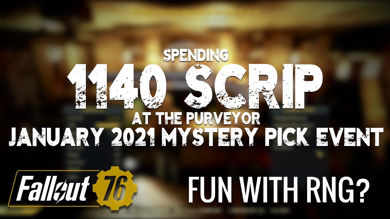 Spending 1140 Scrip at The Purveyor in Fallout 76: January 2021 Mystery Pick Sale