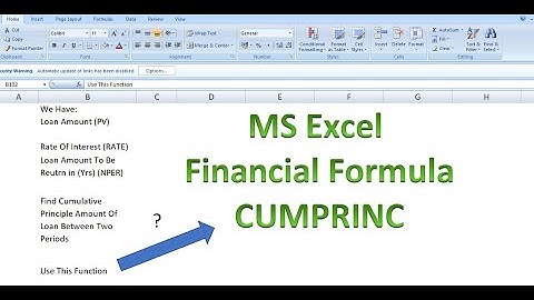 CUMPRINC Function In MS Excel | How To Use CUMPRINC Formula in MS Excel