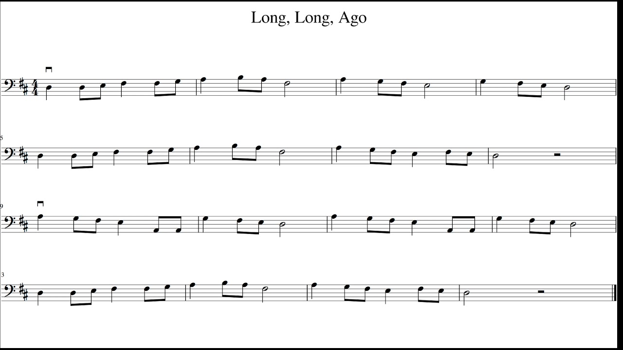 Long, Long Ago, Cello YouTube
