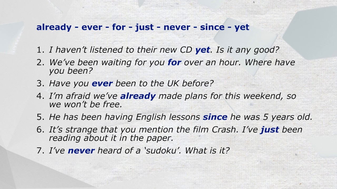 Yet in questions. Предложения с just already yet. Present perfect примеры с just. Предложения с just в present perfect. Present perfect since for упражнения.