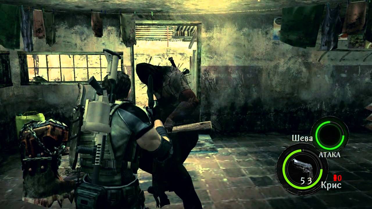 Resident Evil 5 - уничтожение Палача (Executioner Majini) ножом.