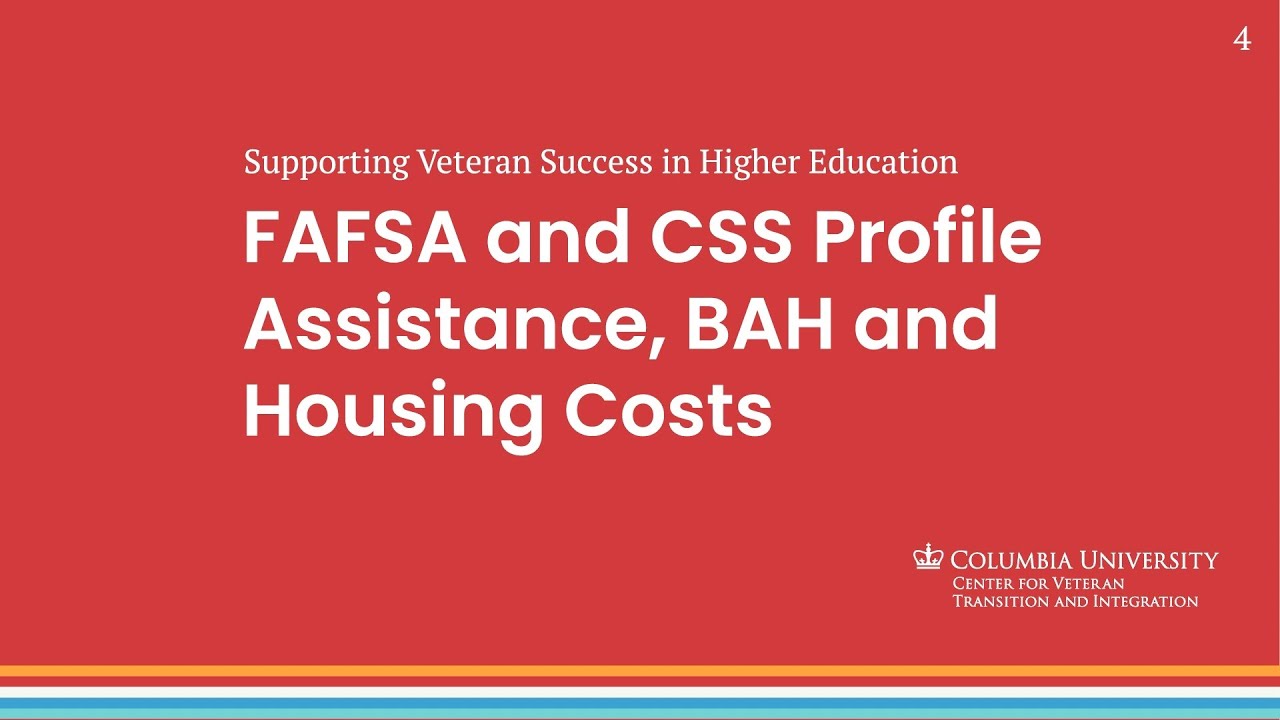 FAFSA andCSS Profile, BAH and Housing Costs YouTube