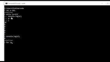 nodeJS REPL -- LOOPS