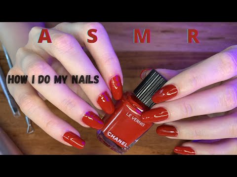 ASMR Doing My Nails With Whispering Tapping And Crinkles Sounds