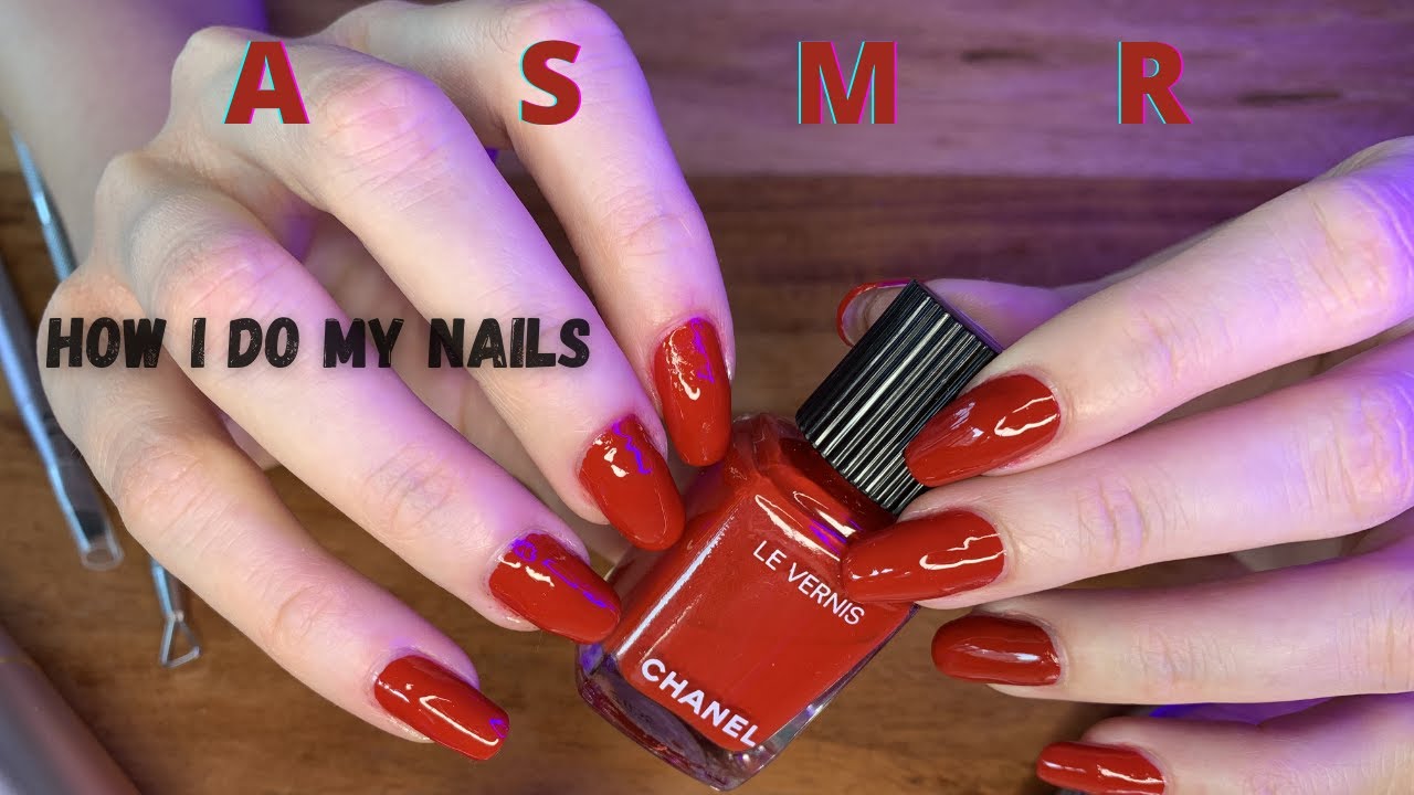 ASMR Doing My Nails With Whispering Tapping And Crinkles Sounds