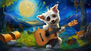 Lofi - Puppy Playing Guitar, Starry Night, #LoFiforKids #loFichildrensmusic #LoFiLullaby #chillbeat