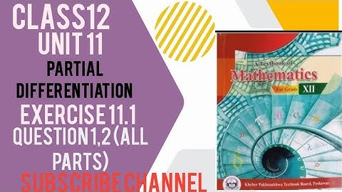 Class 12 maths|| Chapter 11 Exercise 11.1 ||Question 1,2 (all parts)|| federal & KPK board