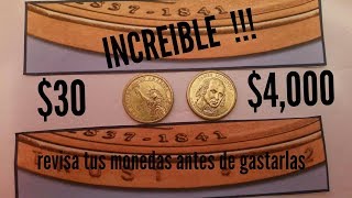 MONEDAS PRESIDENCIALES DE 1 DOLAR CON VALOR EXTRA!!!!!!( recuerda participar al final del video)