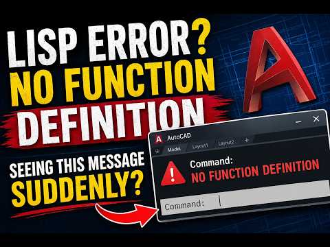 "No Function Definition” Error in AutoCAD LISP FIXED (100% Working)