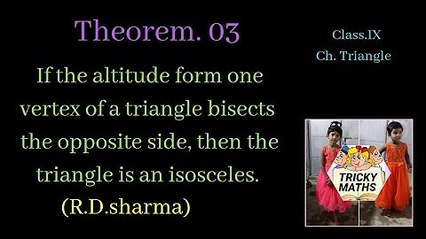 Prove the altitude from one vertex of a triangle bisects the opposite side, then the triangle is iso