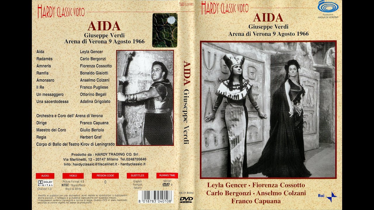 G.Verdi - AIDA - Arena di Verona : 9 Ağustos 1966