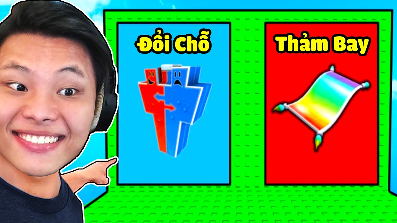 [ROBLOX] JayGray Chọn Vật Phẩm Ngẫu Nhiên Leo Tháp🌈🤔Thử Thách Would You Rather Lucky Block or Fly