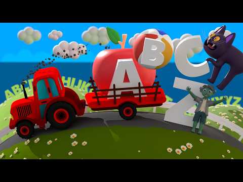 English Alphabet for kids with tractor 3d