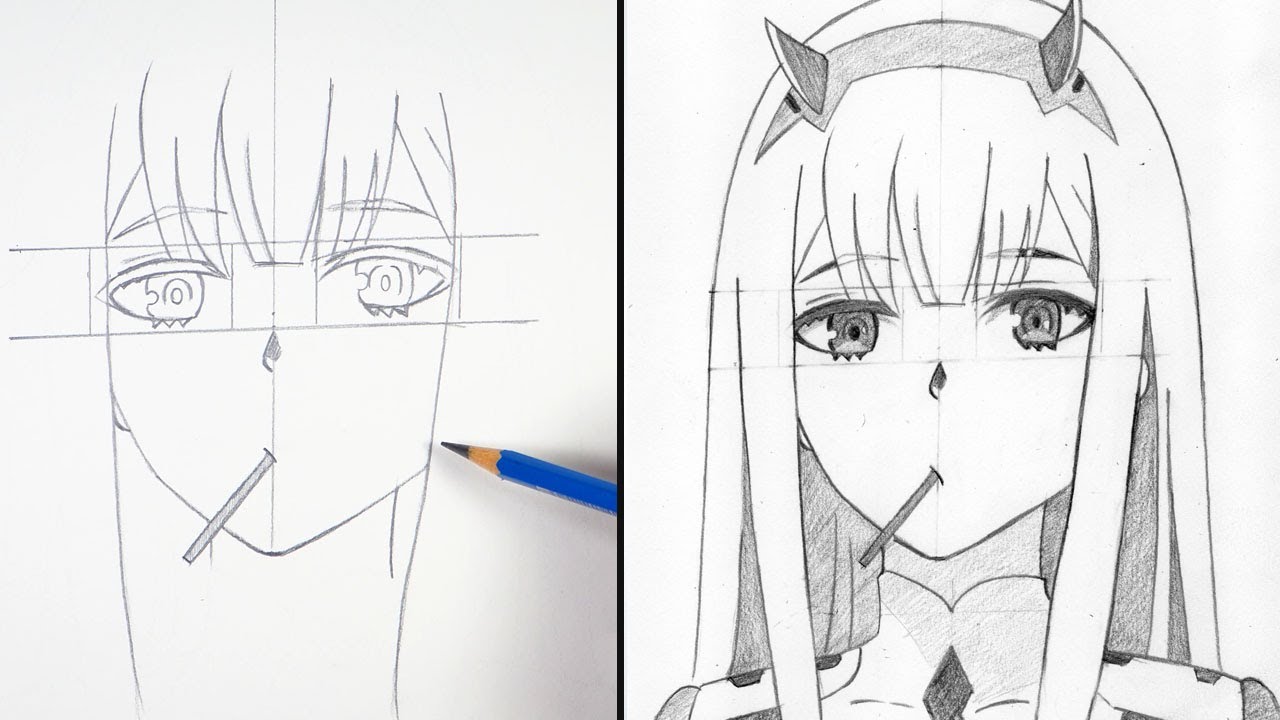 How To Draw Darling In The Franxx: Learn how to draw adorable anime Darling  In The Franxx step by step, All characters in One Book (Zero Two, Ikuno,  Zorome, Hiro, And More)