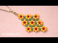 A stylish beaded motief with crystal for earring bracelet and pendant elegant and easy tutorial