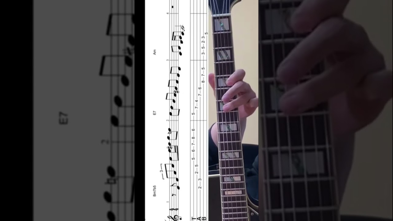 Minor 2-5-1 Jazz Exercise #shorts #jazzguitar    #jazzguitarist