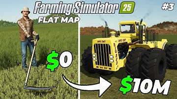 I survived 15 years on the Flat Map with $0! (Full Film) - Farming Simulator 25