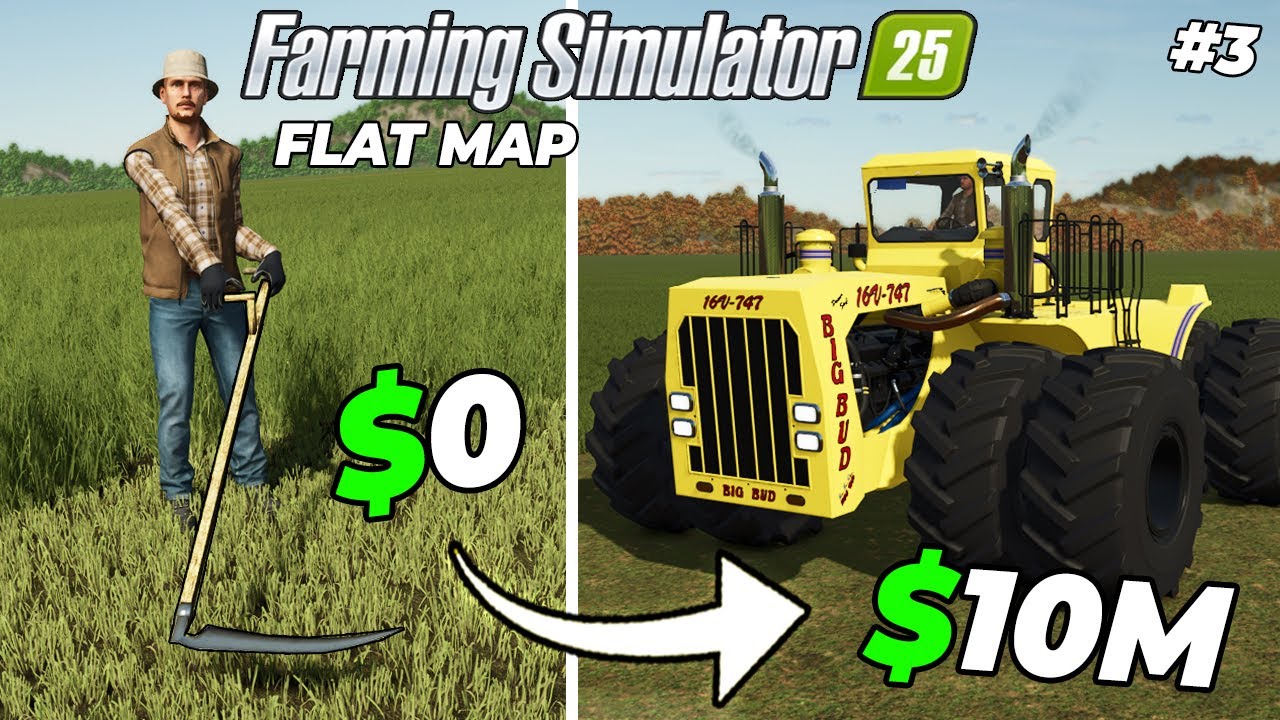 I survived 15 years on the Flat Map with $0! (Full Film) - Farming Simulator 25